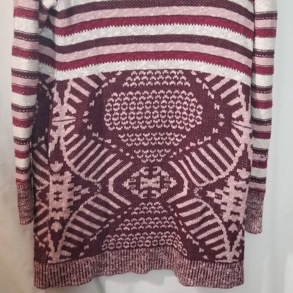 ECOTE WOMEN'S SMALL CARDIGAN SWEATER LONG SLEEVES, OPEN, THIGH LENGTH & POCKETS. - Picture 3 of 5